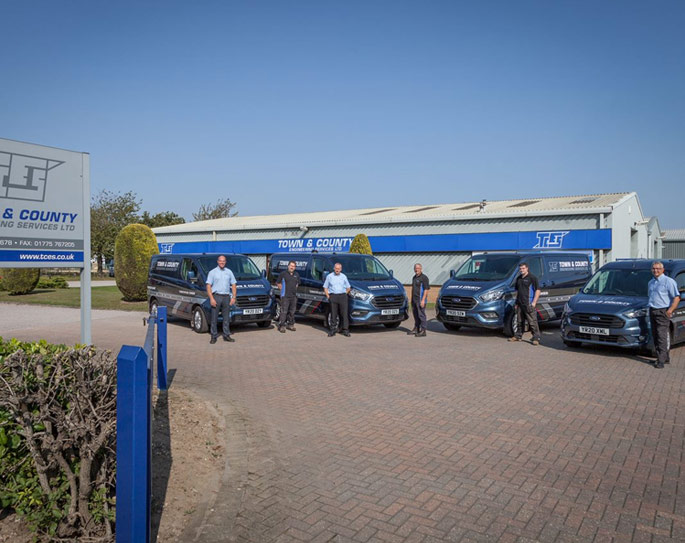 Town and County Engineering Services staff and vans